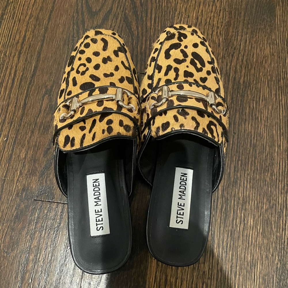 Steve Madden leopard Mules